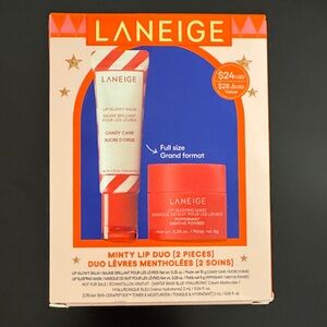 LANEIGE Candy Cane Lip Balm and Peppermint Mask Set